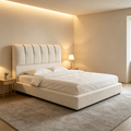Roll‑Packed Vacuum Compressed Bed Frame, Modern Upholstered Bed, Space‑Saving Roll‑up Package, Easy Shipping for Bedroom Furniture
