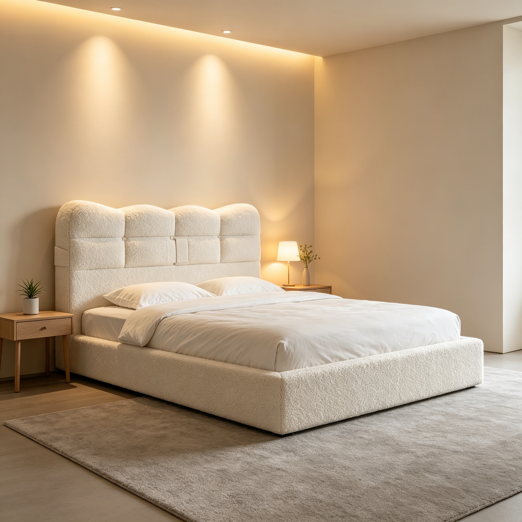 Roll‑Pack Compressed Upholstered Bed, High‑Recovery Vacuum Compression Bed Frame, Save Shipping Cost, Queen King Size Bedroom Bed