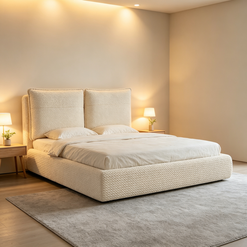 Roll‑Packed Compressed Upholstered Bed, Vacuum Roll‑up Bed Frame, Bedroom Furniture