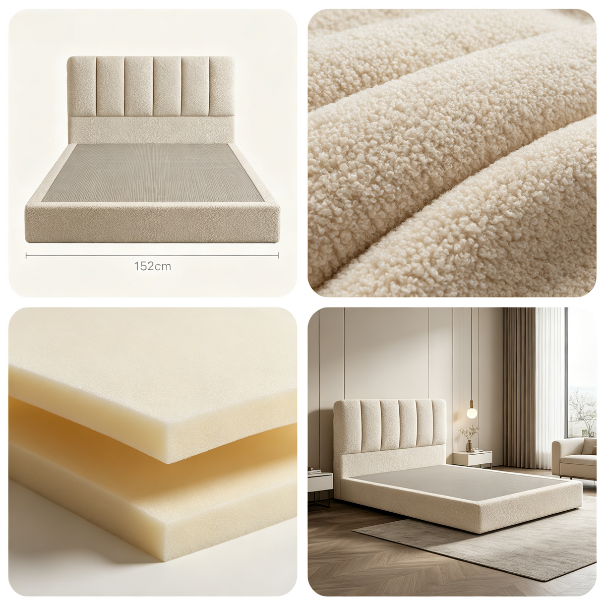 Vacuum Roll‑Pack Compressed Platform Bed, Home Bedroom Furniture