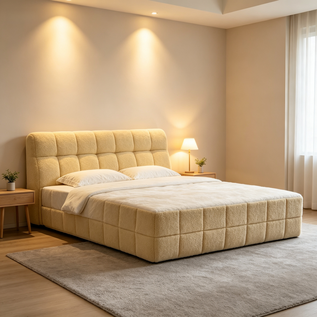 Roll‑Packed Compressed Bed ✅ Vacuum Roll‑up Package, Greatly Save Your Shipping Cost, Modern Upholstered Bedroom Bed