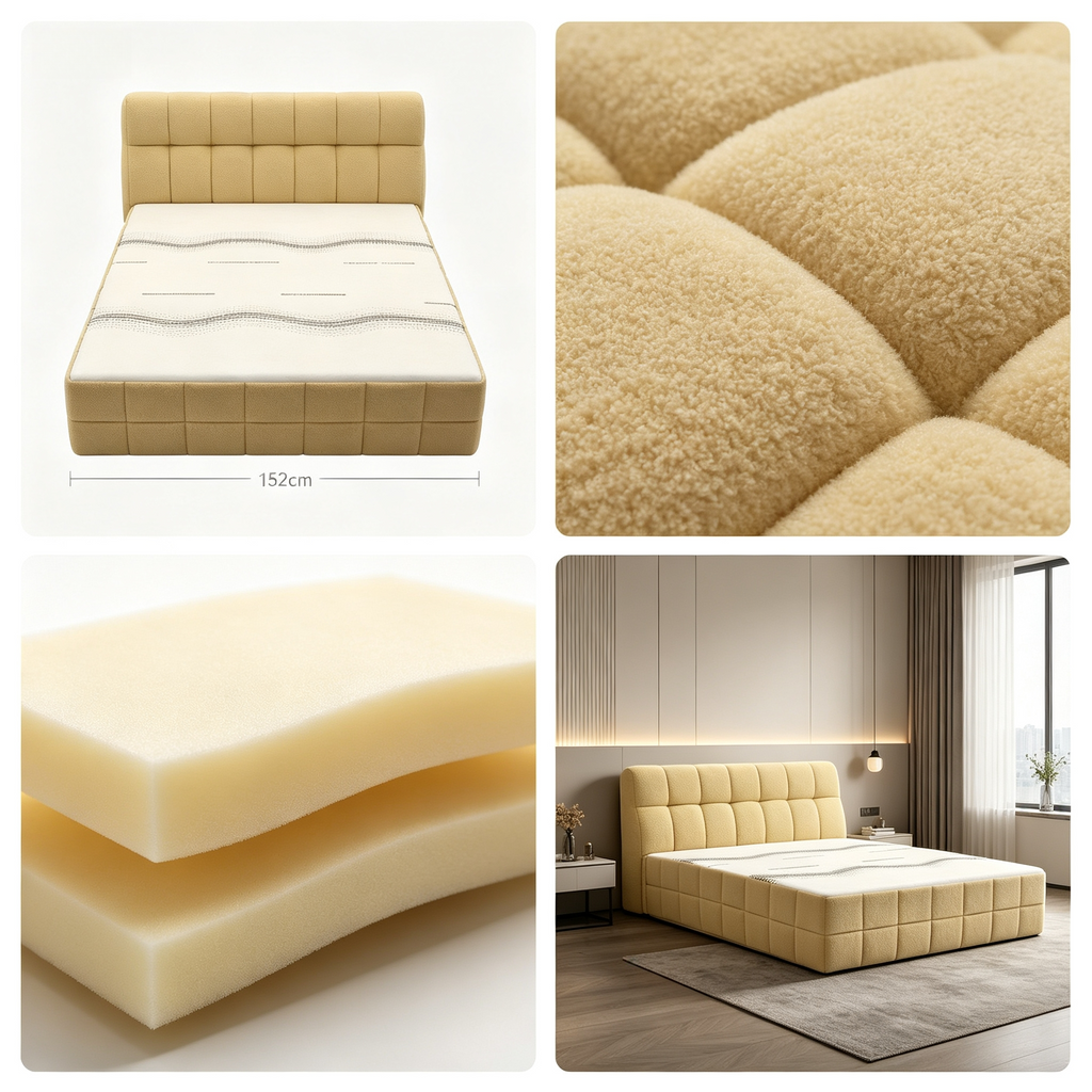 Roll‑Packed Compressed Bed ✅ Vacuum Roll‑up Package, Greatly Save Your Shipping Cost, Modern Upholstered Bedroom Bed