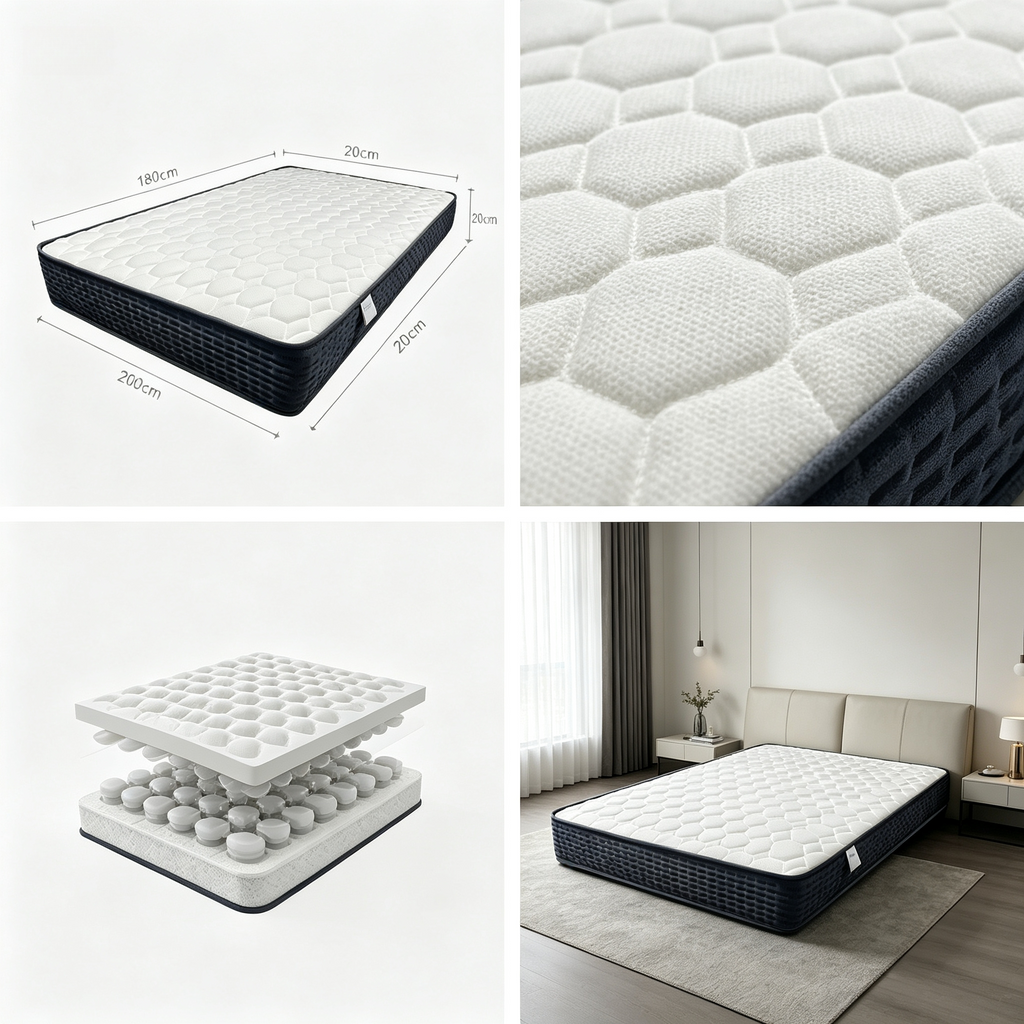 Compressed Roll‑Pack Bed Mattress, Breathable Foam Mattress, Vacuum Roll‑Up Packaging, Easy Delivery for Home & Apartment