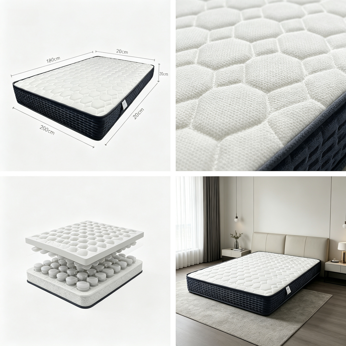 Compressed Roll‑Pack Bed Mattress, Breathable Foam Mattress, Vacuum Roll‑Up Packaging, Easy Delivery for Home & Apartment