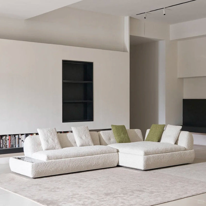 【Brand】Minotti‑Style Supermoon Sofa, Italian Minimalist Modular Sectional Sofa, Sculptural Lunar‑Shaped Upholstered Couch with Floating Metal Base for Villa & Luxury Living Room