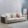 【Brand】Flexform Woven Sofa, Italian Designer Hand‑Woven Top‑Grain Leather Sofa, Goose Down Filled Modular Lounge Couch for Villa & Luxury Living Room