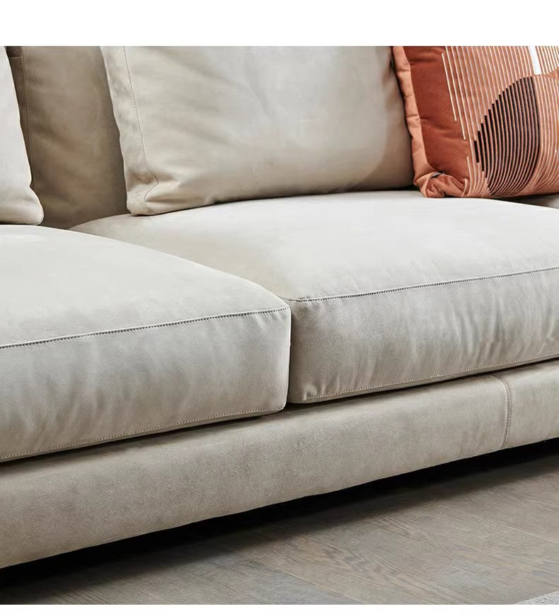【Brand】Flexform Woven Sofa, Italian Designer Hand‑Woven Top‑Grain Leather Sofa, Goose Down Filled Modular Lounge Couch for Villa & Luxury Living Room