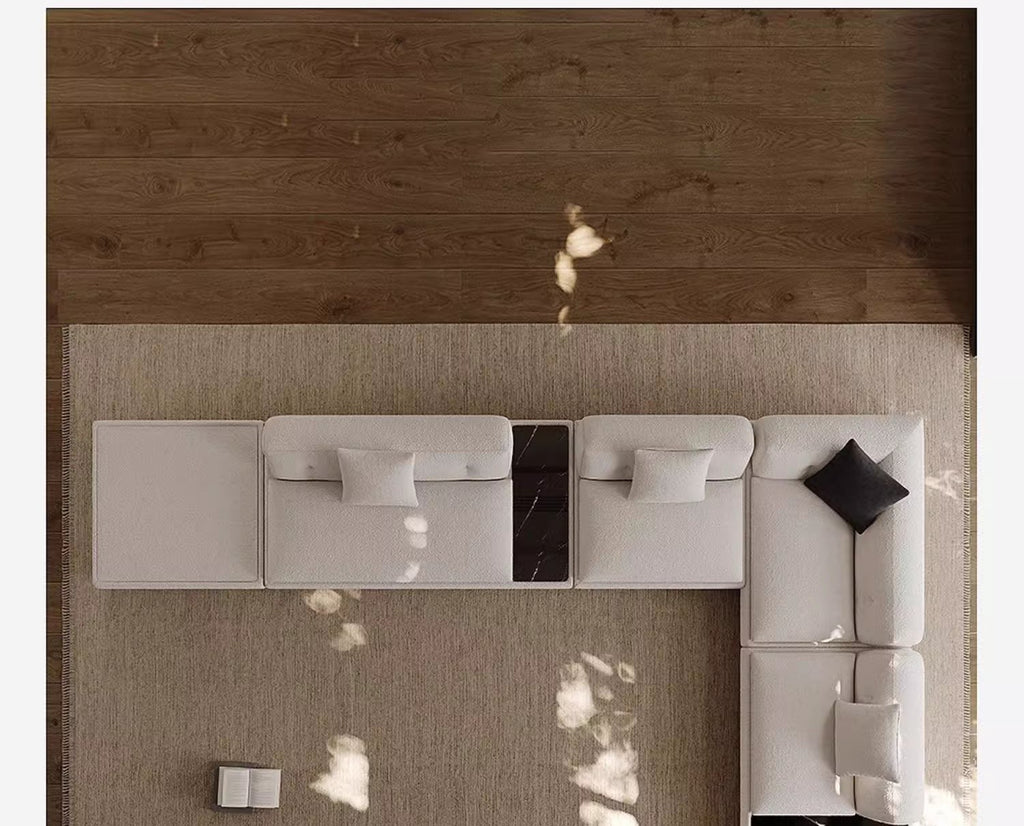 【Brand】Minotti‑Style Supermoon Sofa, Italian Minimalist Modular Sectional Sofa, Sculptural Lunar‑Shaped Upholstered Couch with Floating Metal Base for Villa & Luxury Living Room