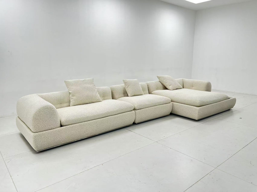 【Brand】Minotti‑Style Supermoon Sofa, Italian Minimalist Modular Sectional Sofa, Sculptural Lunar‑Shaped Upholstered Couch with Floating Metal Base for Villa & Luxury Living Room