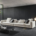 【Brand】Minotti Blazer Italian Minimalist Sofa, Modular Upholstered Fabric Couch with Sartorial Quilted Stitching, Large Deep‑Seat Sofa for Villa & Luxury Living Room