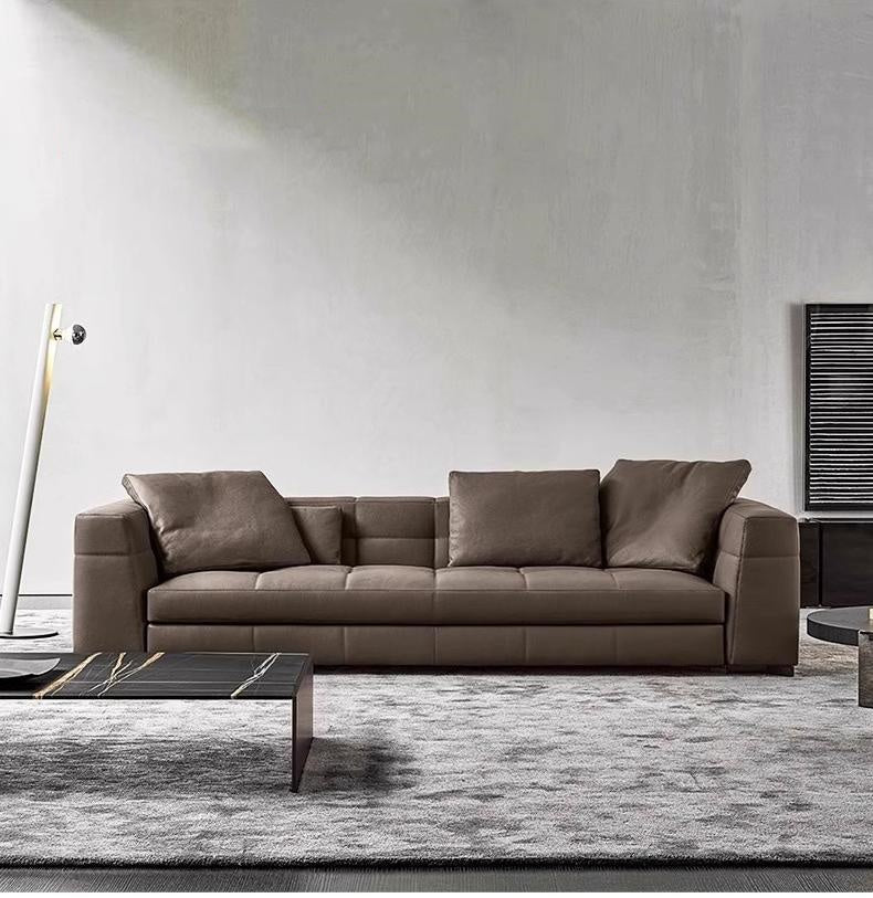 【Brand】Minotti Blazer Italian Minimalist Sofa, Modular Upholstered Fabric Couch with Sartorial Quilted Stitching, Large Deep‑Seat Sofa for Villa & Luxury Living Room