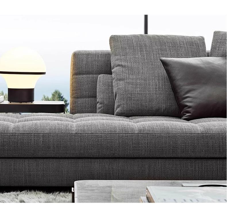 【Brand】Minotti Blazer Italian Minimalist Sofa, Modular Upholstered Fabric Couch with Sartorial Quilted Stitching, Large Deep‑Seat Sofa for Villa & Luxury Living Room