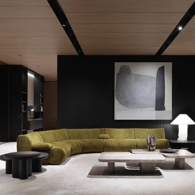 【Brand】Poliform‑Style Bamboo‑Style Sofa, Italian Minimalist Modular Sectional Sofa, Segmented Bamboo‑Shaped Upholstered Couch for Villa & Luxury Large Living Room