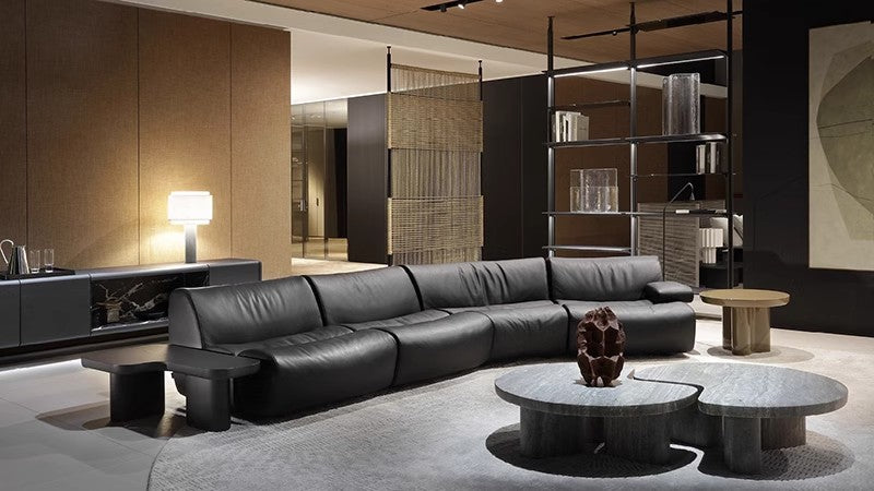 【Brand】Poliform‑Style Bamboo‑Style Sofa, Italian Minimalist Modular Sectional Sofa, Segmented Bamboo‑Shaped Upholstered Couch for Villa & Luxury Large Living Room