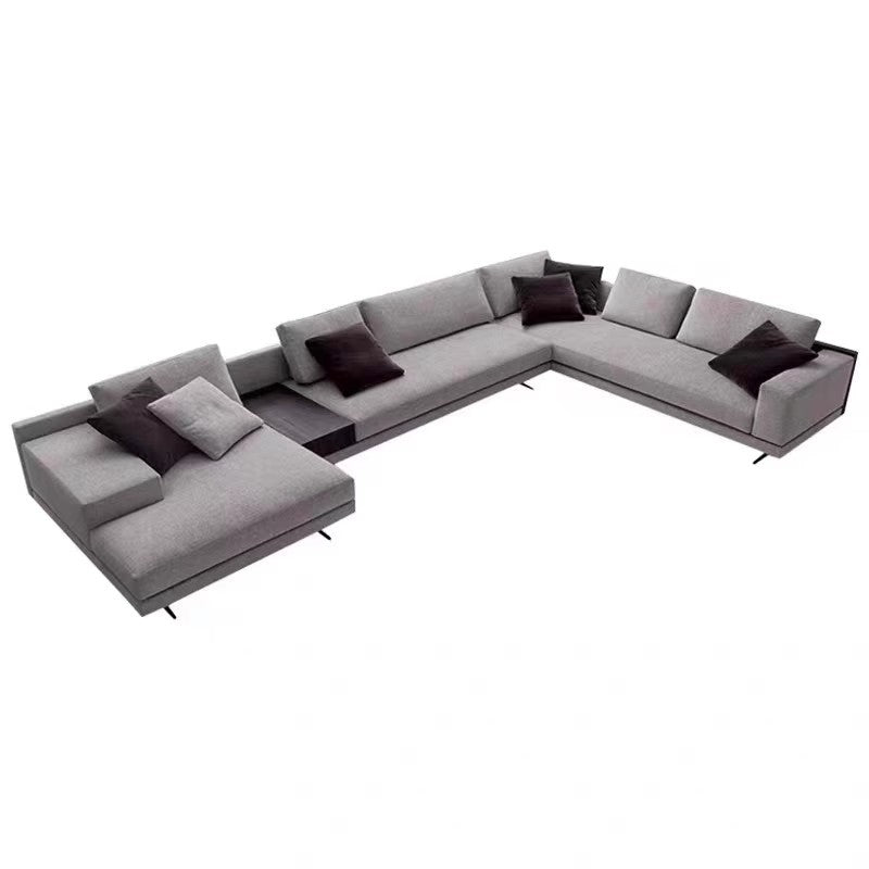 【Brand】Poliform‑Style Mondrian Sofa, Italian Minimalist Modular Sectional Sofa, Architectural Geometric Upholstered Couch with Suspended Die‑Cast Aluminum Feet for Villa & Luxury Living Room