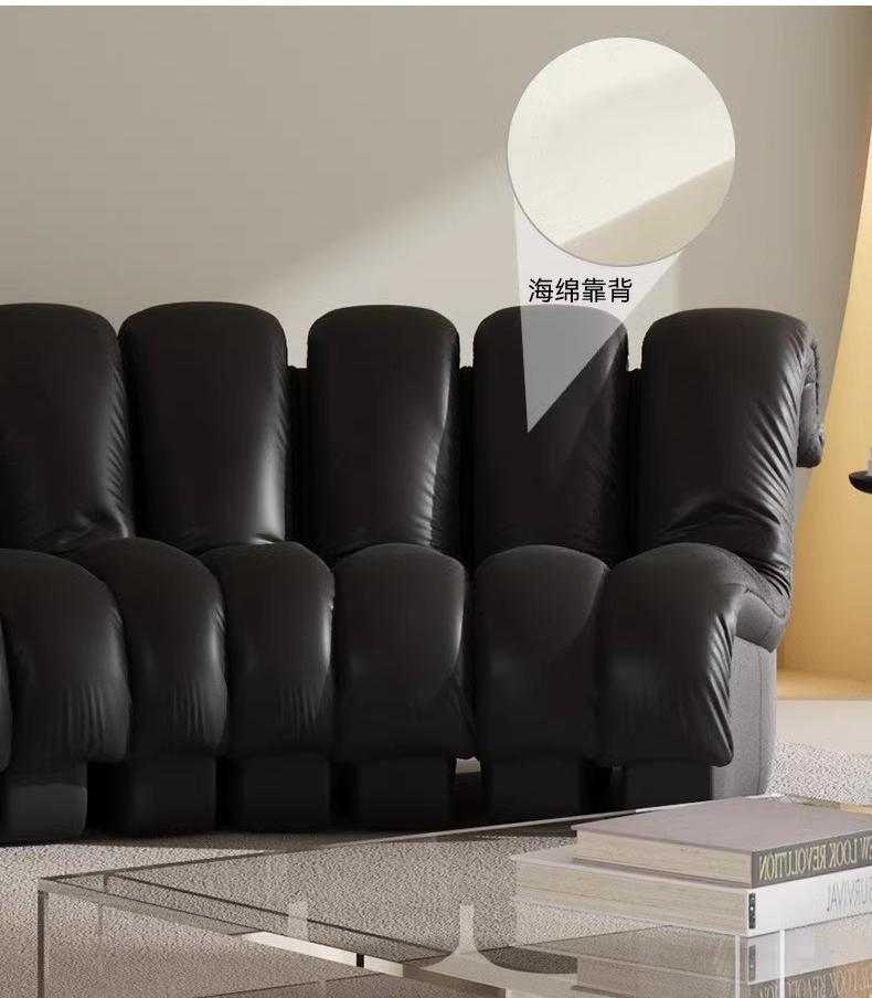 【Brand】Serpentine Modular Sofa, Italian‑Inspired Snake‑Shaped Sectional Sofa, Freely Combinable Interlocking Modules Top‑Grain Leather Couch for Villa & Luxury Living Room