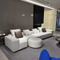 【Brand】Yves Modular Sofa, Italian Minimalist Sectional Sofa, 70s‑Inspired Asymmetrical Stitching Upholstered Couch with Invisible Aluminum Legs for Villa & Open‑Concept Living Room