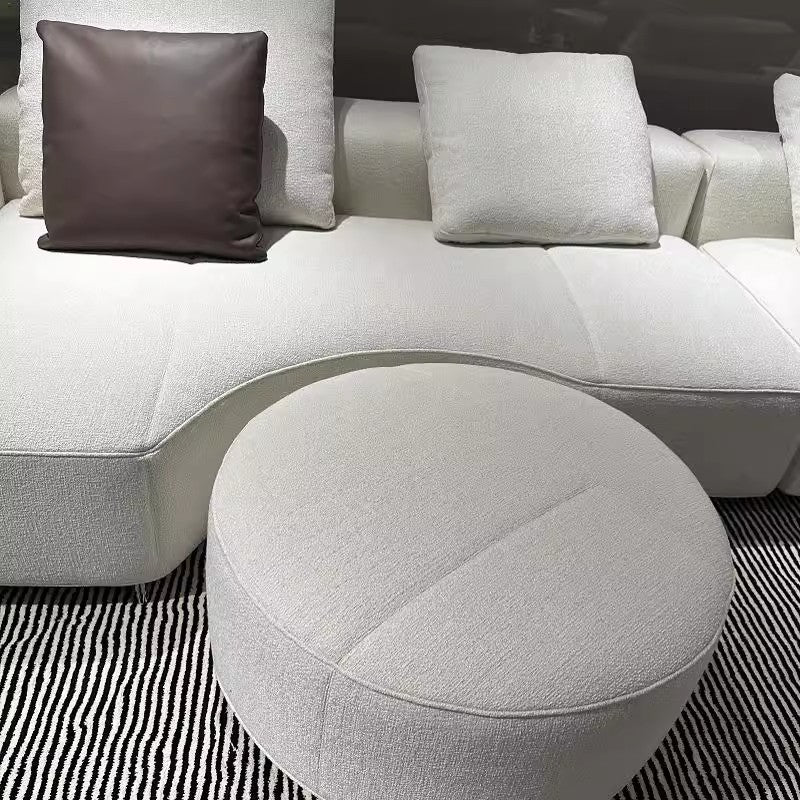 【Brand】Yves Modular Sofa, Italian Minimalist Sectional Sofa, 70s‑Inspired Asymmetrical Stitching Upholstered Couch with Invisible Aluminum Legs for Villa & Open‑Concept Living Room
