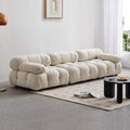【Brand】Cameron Modular Sofa, Italian Minimalist Fabric Upholstered Sectional, Exposed Metal‑Wood Frame Goose‑Down Cushioned Couch for Large Living Room & Villa