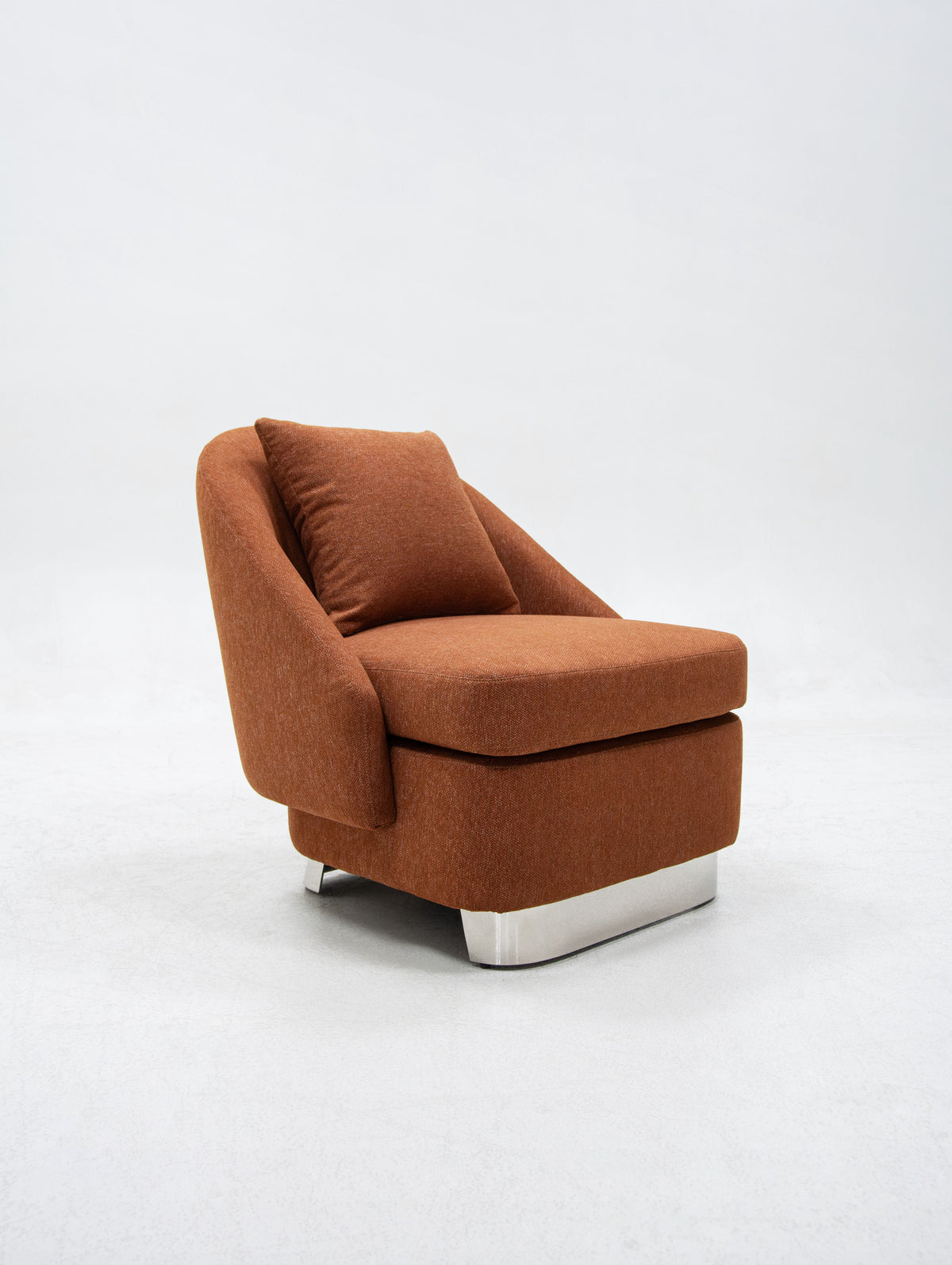 【Brand】Minotti‑Style Minimalist Lounge Chair, Italian Designer Fabric Accent Armchair, Tailored Stitching Upholstered Chair with Solid Wood Base for Reading Nook & Modern Villa