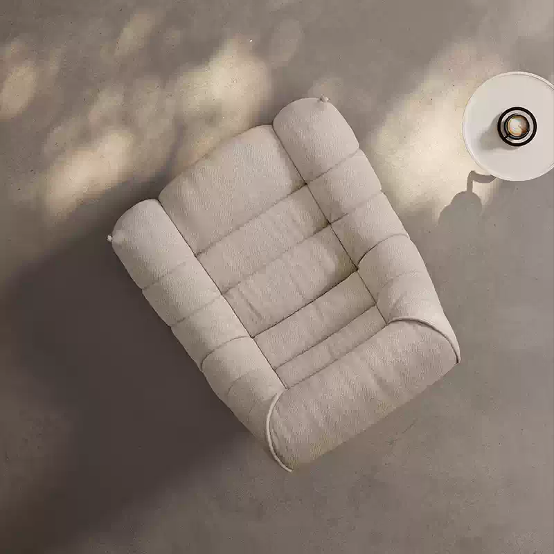 【Brand】New Floating Caterpillar Sofa, Italian Modern Fabric Upholstered Couch, Segmented Pleated Lounge Sofa with Floating Metal Base for Living Room & Villa