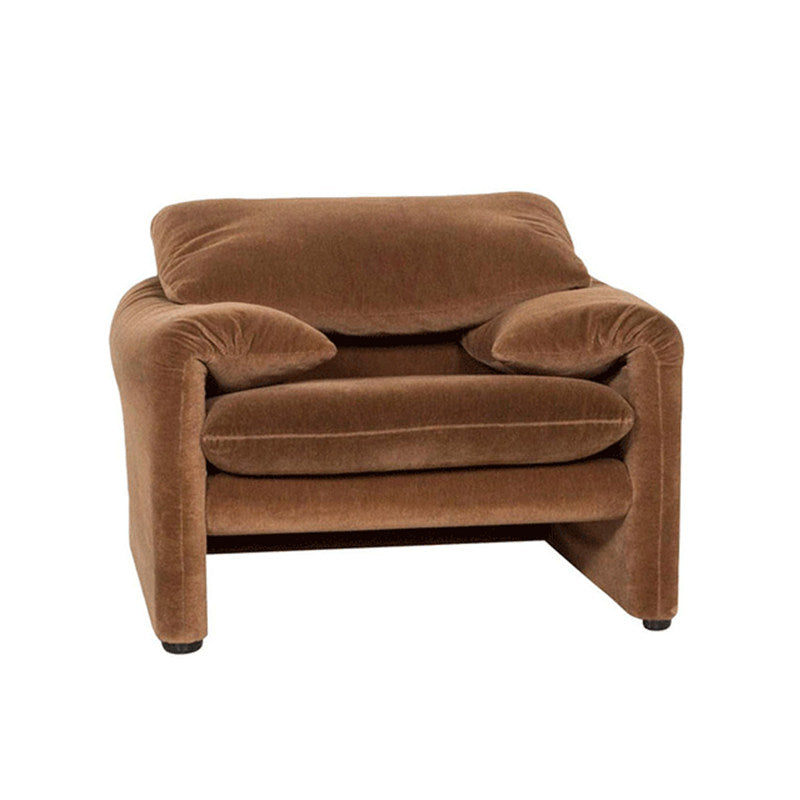 【Brand】Maralunga Sofa, Italian Classic Fabric Upholstered Sofa, Adjustable Backrest & Headrest Lounge Couch, Goose‑Down Cushioned Sofa for Living Room & Villa
