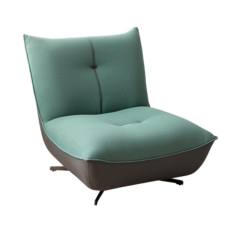 【Brand】Toast Chair, Italian Designer Top‑Grain Leather Accent Chair, Plush Thick Padded Upholstered Lounge Chair with Matte Metal Frame for Living Room & Villa