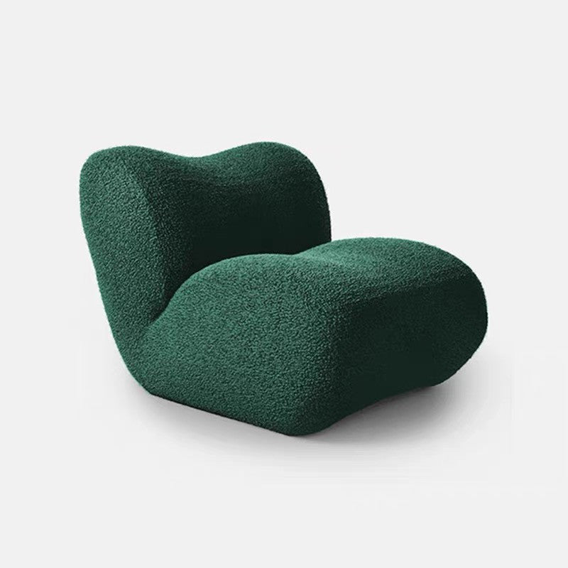 【Brand】Soap Chair, Italian Minimalist Fabric Accent Lounge Chair, Rounded Soft‑Padded Upholstered Armchair with Hidden Metal Frame for Reading Nook & Luxury Home