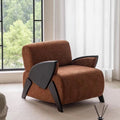 MARQI Beetle Lounge Chair, Curved Shell Accent Chair, Chenille Fabric, High Density Foam, Solid Wood Frame, Low Profile Designer Single Leisure Chair for Bedroom Balcony