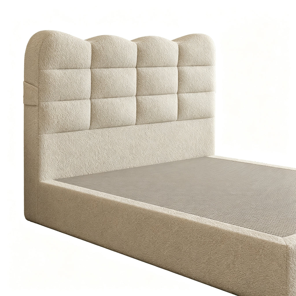 Roll‑Pack Compressed Upholstered Bed, High‑Recovery Vacuum Compression Bed Frame, Save Shipping Cost, Queen King Size Bedroom Bed