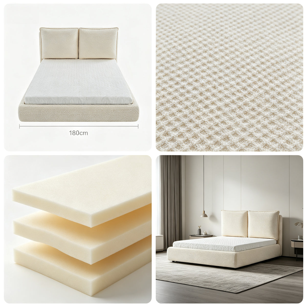 Roll‑Packed Compressed Upholstered Bed, Vacuum Roll‑up Bed Frame, Bedroom Furniture
