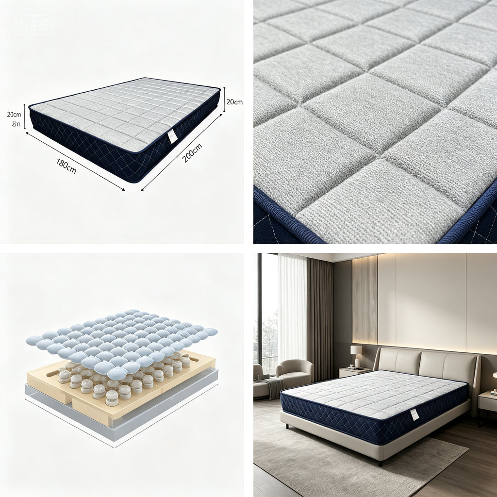 Roll‑Packed Compressed Memory Foam Mattress, Vacuum Sealed Mattress‑in‑a‑Box, Medium‑Firm Comfort, Pressure Relief Support for Bedroom