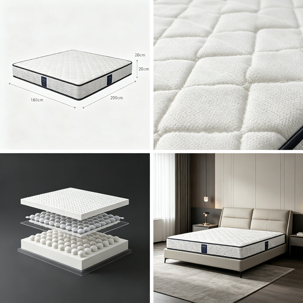 Mattress‑in‑a‑Box Roll‑Packed Compressed Foam Mattress, Medium Firm, Sleep Pressure Relief, Bedroom Furniture for Adult