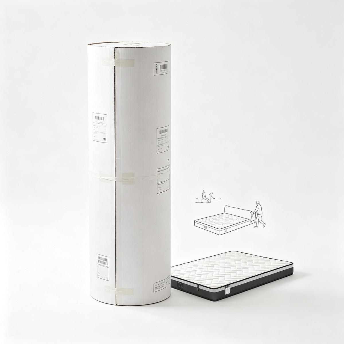 Vacuum‑Sealed Roll‑Pack Compressed Mattress, High‑Density Foam Bed Mattress, Comfort Support, Easy Unboxing