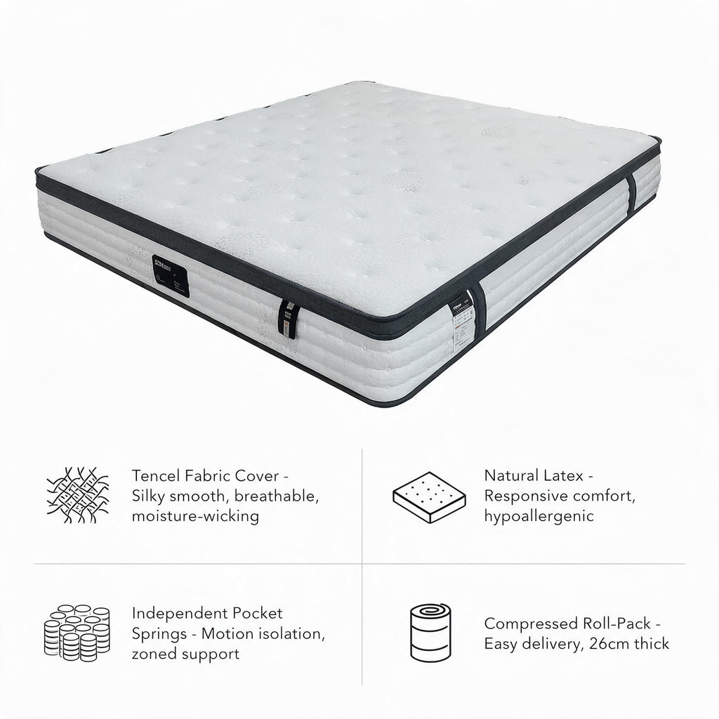Roll‑Packed Compressed Memory Foam Mattress, Vacuum Roll‑up Package, Save Shipping Cost, Comfort Bed Mattress for Household Use