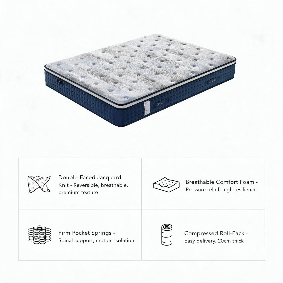 Vacuum Compressed Roll‑Pack Foam Mattress, Small Box Delivery, No Heavy Cargo Trouble, Comfort Bedroom Mattress