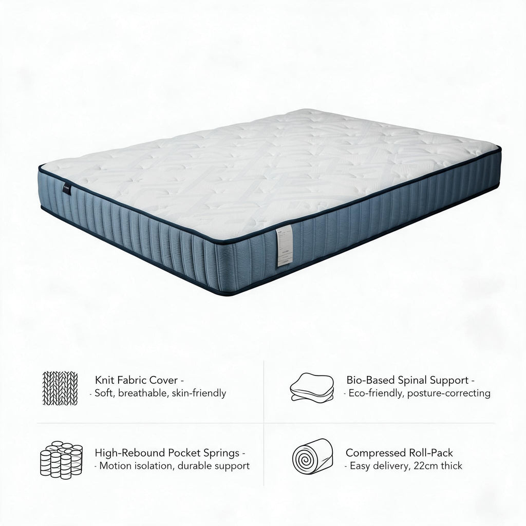 Roll‑Pack Compressed Bed Mattress, Vacuum Roll‑Up Compression, Cost‑Effective Shipping, Breathable Foam Mattress for Home