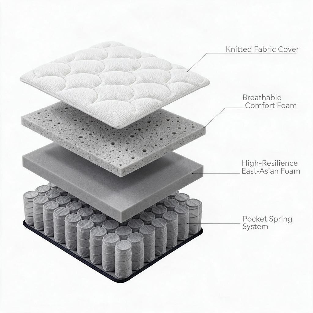 Roll‑Packed Compressed Mattress, Vacuum Sealed Foam Bed, Space‑Efficient Packing, Ideal for Cross‑Border Furniture Supply