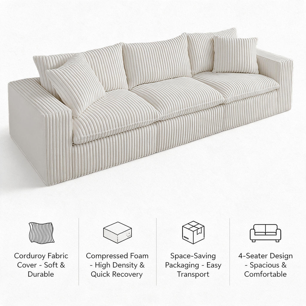 Compressed Roll‑Packed Sofa, Vacuum Sealed Upholstered Couch, High‑Density Foam Sofa for Living Room & Apartment