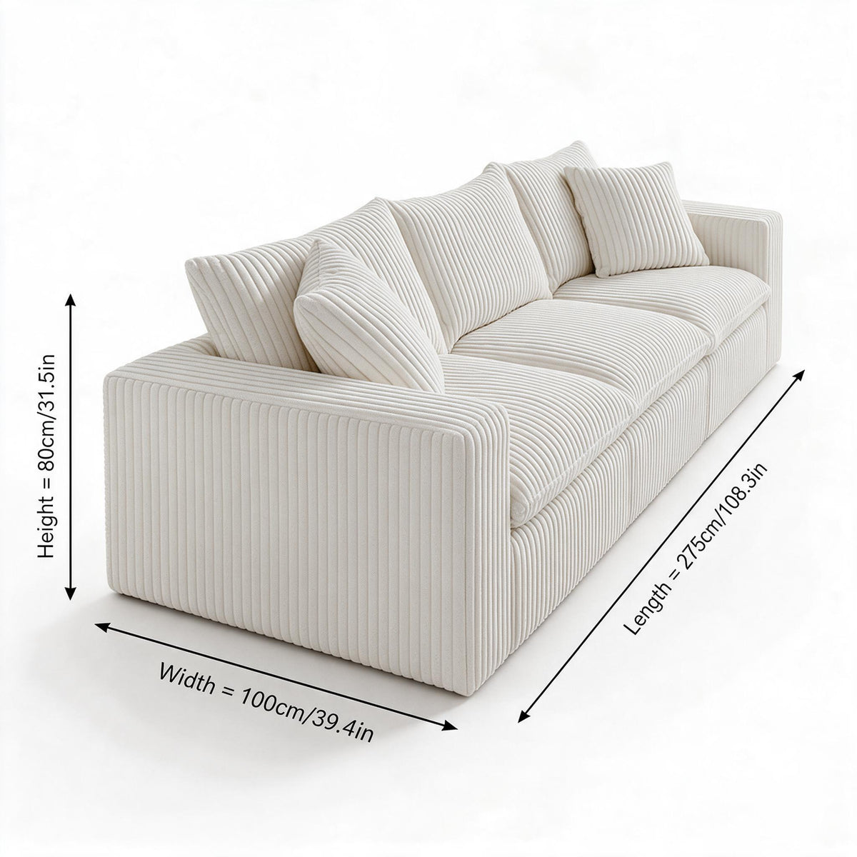 Compressed Roll‑Packed Sofa, Vacuum Sealed Upholstered Couch, High‑Density Foam Sofa for Living Room & Apartment