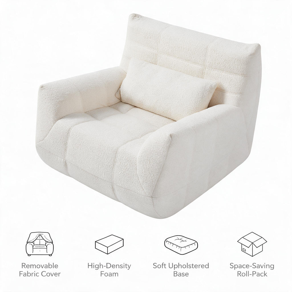 Vacuum Compressed Sofa, Roll‑Up Packed Couch, Breathable Fabric, Indoor Living Room Furniture Sofa