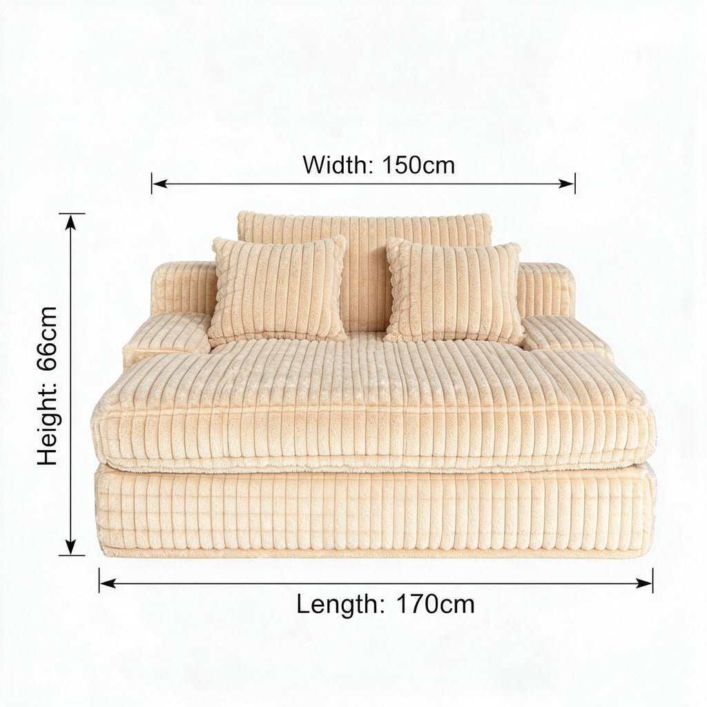 Roll‑Packed Vacuum Compressed Sofa, Comfortable Fabric Couch, Ideal for Living Room, Guest Room