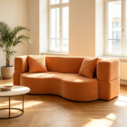 Compressed Sofa, Roll‑Packed Upholstered Couch, Sponge Sofa, Comfort Seating for Home & Rental House