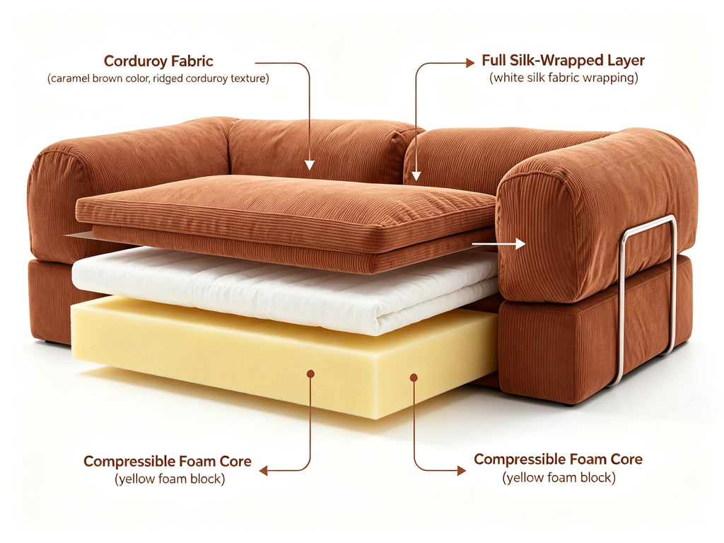 Roll‑Packed Compressed Sofa, Vacuum Compact Packaging Couch, Save Ocean Shipping Cost, Home Living Room Sofa