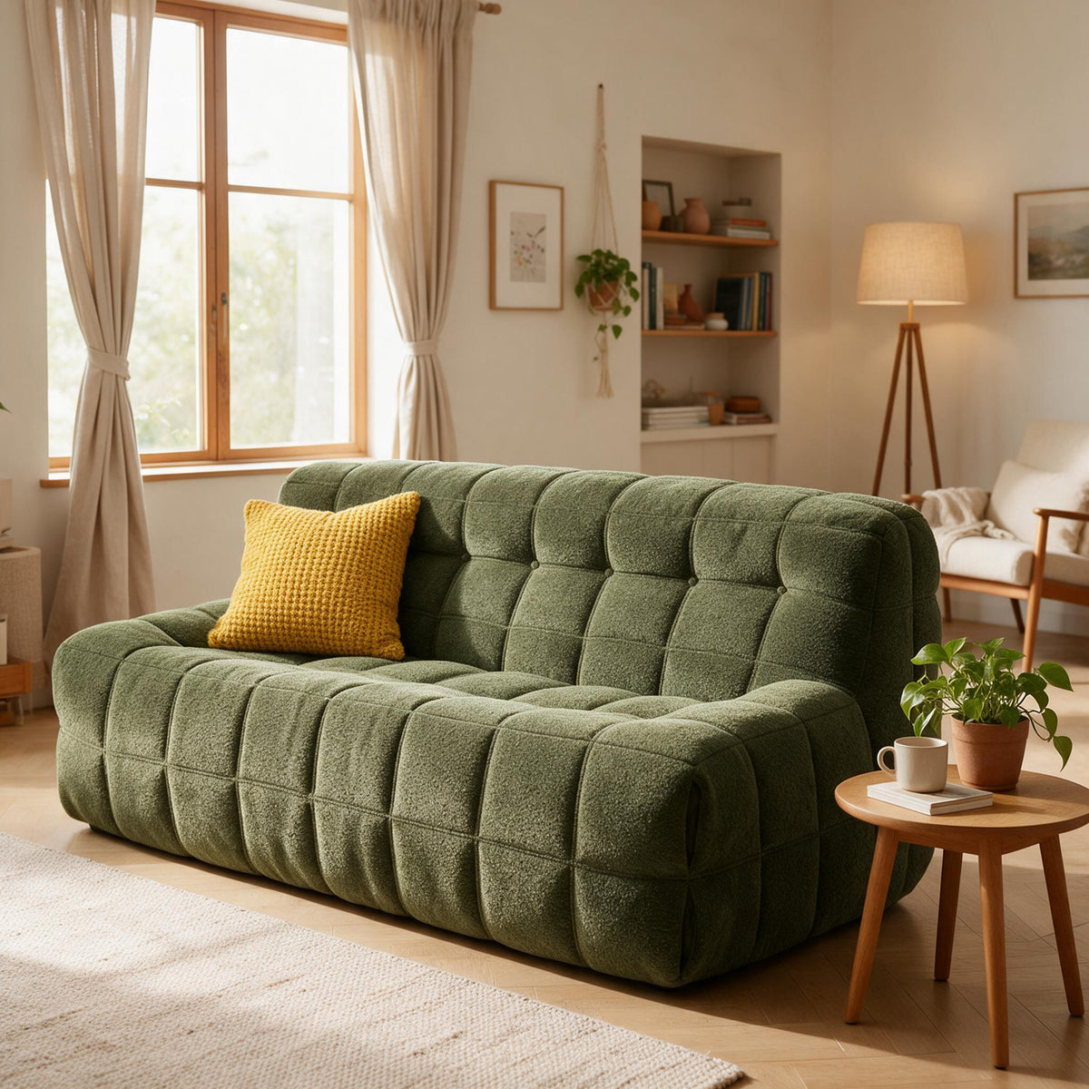 Vacuum Compressed Roll‑Pack Sofa, Space‑Saving Package, Quick Rebound After Unboxing, Modern Couch