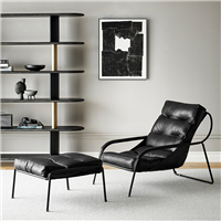【Brand】Sanota Chair, Italian Minimalist Fabric Accent Lounge Armchair, Sculptural Curved Upholstered Chair with Matte Metal Frame for Reading Nook & Luxury Home