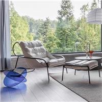【Brand】Sanota Chair, Italian Minimalist Fabric Accent Lounge Armchair, Sculptural Curved Upholstered Chair with Matte Metal Frame for Reading Nook & Luxury Home